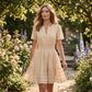 👗 NUR FÜR BEGRENZTE ZEIT: 50 % RABATT! ✨ Kurzärmeliges, gestuftes Minikleid für Damen – luftig, verspielt, perfekt für den Sommer 🌞