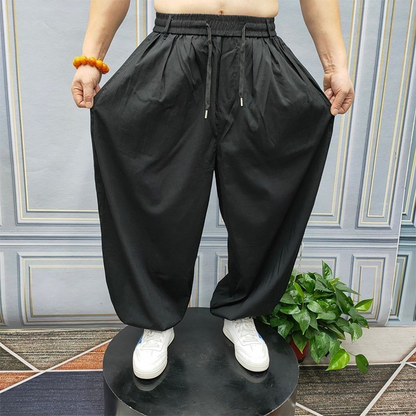 👖 JETZT 50 % RABATT! 🌞 Lässige Sommer-Haremshose für Herren – aus atmungsaktiver Baumwolle, mit elastischem Bund und lockerer Passform – ideal zum Entspannen, für Yoga oder an heißen Tagen 🧘‍♂️