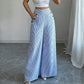 Hochtaillierte Hose mit Streifen und weitem Bein 🌟👖