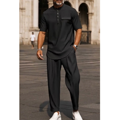 👔 ✨ Herren modernes Freizeit-Set mit Stehkragen – Stilvoll, bequem & perfekt für Alltag und Reise 🏠 ✈️