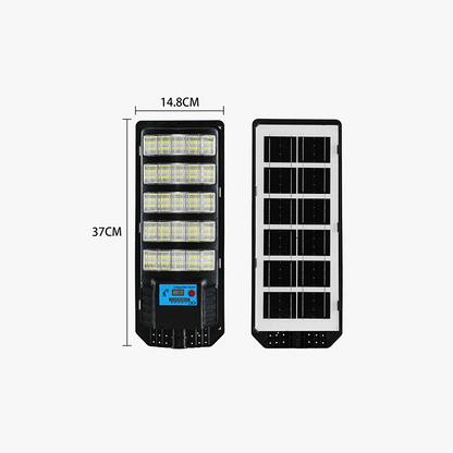 Solarbetriebene Straßenlaterne mit Bewegungssensor – wasserdicht nach IP67, 240°-Ausleuchtung & langlebige LFP-Batterie ☀️🔍