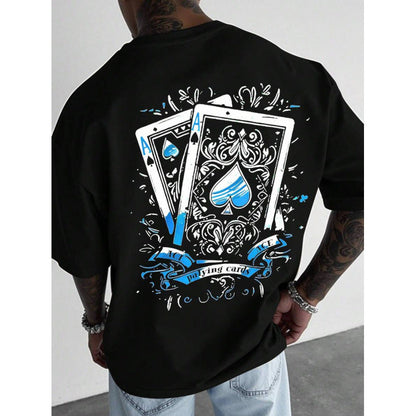 Herren-T-Shirt mit Spielkartenmotiv