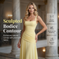 🌞 50 % RABATT AKTUELL GÜLTIG! ✨ Gelbes drapiertes Abend-Maxikleid – Schmeichelnde Taillierung, weich fallendes Material und edler Look für Partys & Urlaub 🌟