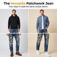 👖 🔥 Herren Patchwork Destroyed Jeans – Robust, lässig & mit individuellem Used-Look ✨