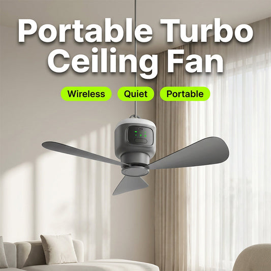 🌀 💡 Wiederaufladbarer Hängeventilator mit Licht – Kabellos, praktisch & perfekt für Zuhause, Camping und Reise 🏠 ⛺ ✨