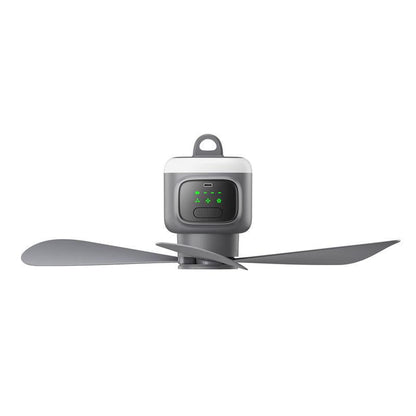 🌀 💡 Wiederaufladbarer Hängeventilator mit Licht – Kabellos, praktisch & perfekt für Zuhause, Camping und Reise 🏠 ⛺ ✨