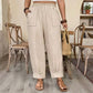 👖 50% RABATT! 🌾 Damen Leinen-Optik Freizeithose – Elastischer Bund, lockerer Schnitt & Taschen – Super bequem für Alltag, Reisen oder warme Tage – stilvoll & leicht 🤍✨