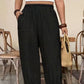 👖 50% RABATT! 🌾 Damen Leinen-Optik Freizeithose – Elastischer Bund, lockerer Schnitt & Taschen – Super bequem für Alltag, Reisen oder warme Tage – stilvoll & leicht 🤍✨