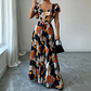👗 🌸 Damens Retro Maxikleid mit Blumenprint & Plisseefalten – Eleganter Stil, weicher Fall & perfekt für besondere Anlässe ✨