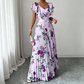 👗 🌸 Damens Retro Maxikleid mit Blumenprint & Plisseefalten – Eleganter Stil, weicher Fall & perfekt für besondere Anlässe ✨