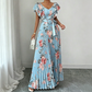 👗 🌸 Damens Retro Maxikleid mit Blumenprint & Plisseefalten – Eleganter Stil, weicher Fall & perfekt für besondere Anlässe ✨