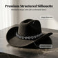 Damen Strass-Herz Cowboyhut Eleganter Französischer Jazz Fedora