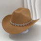 Damen Strass-Herz Cowboyhut Eleganter Französischer Jazz Fedora