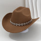 Damen Strass-Herz Cowboyhut Eleganter Französischer Jazz Fedora