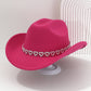 Damen Strass-Herz Cowboyhut Eleganter Französischer Jazz Fedora