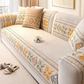 Rutschfester Sofaauflagenbezug aus Chenille im Boho-Stil