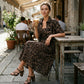 Damen Leopardenmuster Zweiteiliges Kleid-Set