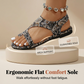 Damen Ethnische Flache Slide-Sandalen