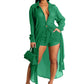 👗✨ Elegantes Damen Chiffon-Set – Transparente Langarm-Strickjacke & Highwaist-Shorts | Ultraleicht, Atmungsaktiv & Perfekt für Urlaub, Strand & Resort!