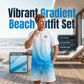 ⏰ 50 % RABATT – Nur für kurze Zeit ✨👕 2-teiliges Sommer-Set für Herren – Kurzarm-Shirt & Shorts mit Palmen-Print & Farbverlauf, atmungsaktiv, bequem & perfekt für Strand, Urlaub & Alltag 🌴🌅