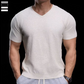 👕 50% RABATT! ✨ Atmungsaktives V-Ausschnitt Strick-T-Shirt – Strukturiert & sportlicher Schnitt – Perfekt für Gym, Streetstyle oder den Alltag – bequem & vielseitig 🏋️🔥