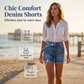 🔥50% RABATT🔥 Damen Lässige Stretch-Jeansshorts | Hochbund | Doppelknopf ✨