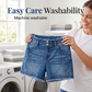 🔥50% RABATT🔥 Damen Lässige Stretch-Jeansshorts | Hochbund | Doppelknopf ✨