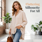 🔥50% RABATT🔥 Damen Lässige Weite Apricot Bluse | Langarm | Knopfleiste | Kragen ✨