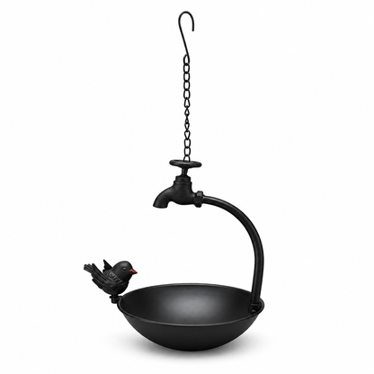 🐦 Vintage Hängender Vogelfutterspender mit Dekorativem Wasserhahn-Design 💧