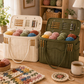 Canvas-Garnaufbewahrungstasche mit Nadeltaschen