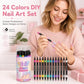 ✨ JETZT 50 % RABATT! !✨💅 24-farbige Nagelkunststifte mit zwei Spitzen – Einfache DIY-Nageldesigns