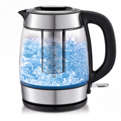 📢📢50 % RABATT !! ⏰2 l Glas-Wasserkocher mit großer Kapazität, automatischer Abschaltung und Überhitzungsschutz