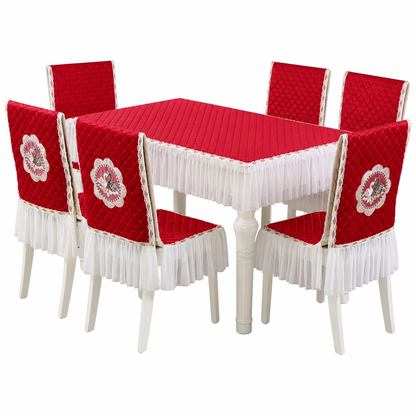 Modern Minimalist Dining Tablecloth and Chair Cover Set Household Table Cover and Chair Cushion Protector