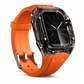 Integriertes Smartwatch-Armband mit Schutzhülle, farbblockiertes, transluzentes Sportarmband für 40 mm, 41 mm, 42 mm, 44 mm, 45 mm, 46 mm, 49 mm