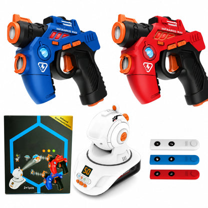 Spielzeugpistolen-Set für Kinder für Infrarot-Laserkämpfe mit 2 Minipistolen und 1 Projektor mit Sound und Licht🔫