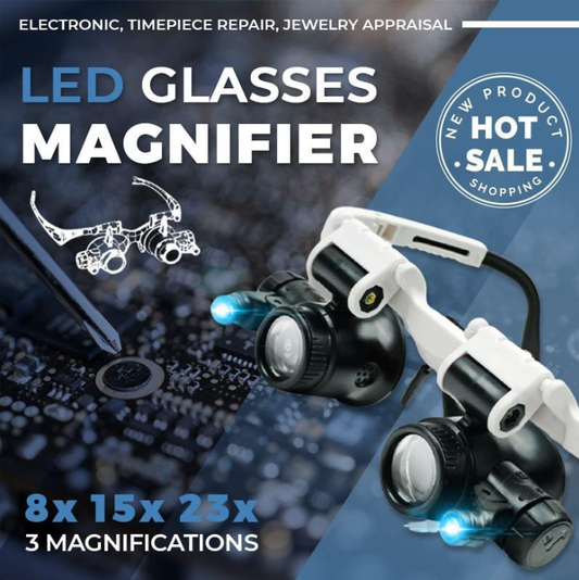 🔍👓 LED-Lupenbrille – 23-fache Vergrößerung 💡✨ hell & handsfree. Ideal für Präzisionsarbeiten, Löten, Basteln. Jetzt 50% RABATT sparen!